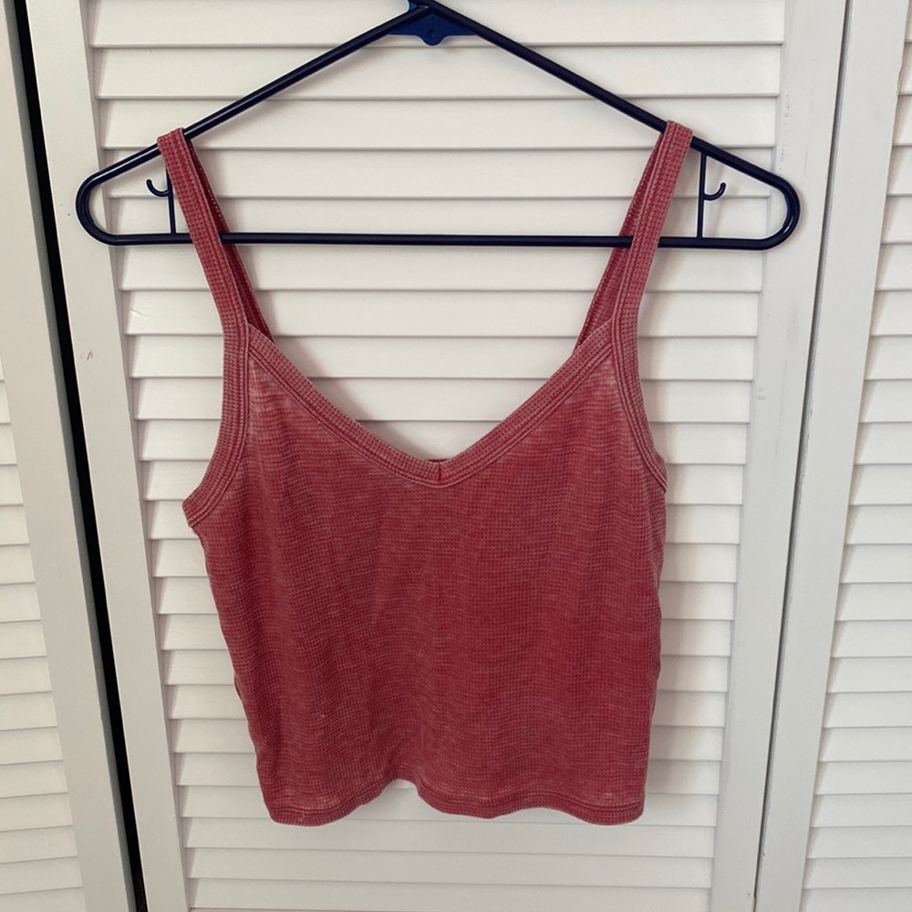 Red/Pink spaghetti strap v neck tank top